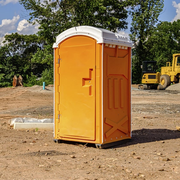 how often are the portable restrooms cleaned and serviced during a rental period in Green Isle